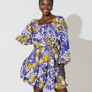 CLEOBELLA PEARL PRINTED AZORES MINI DRESS SIZE S $238